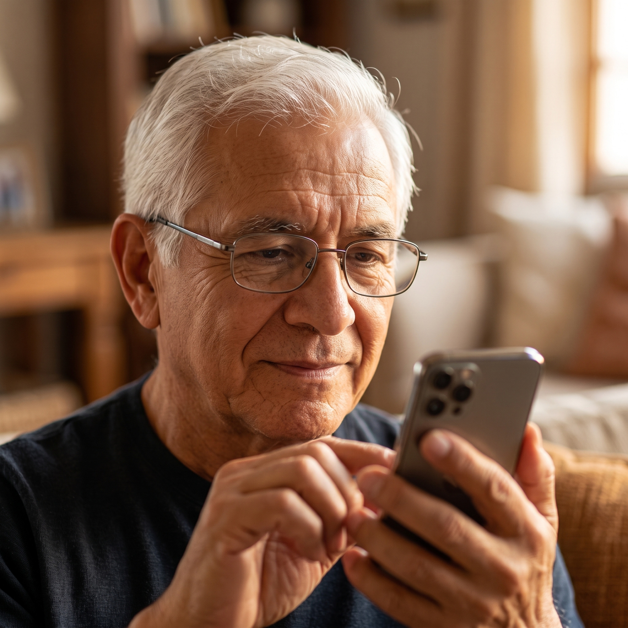 Abuelo con celular